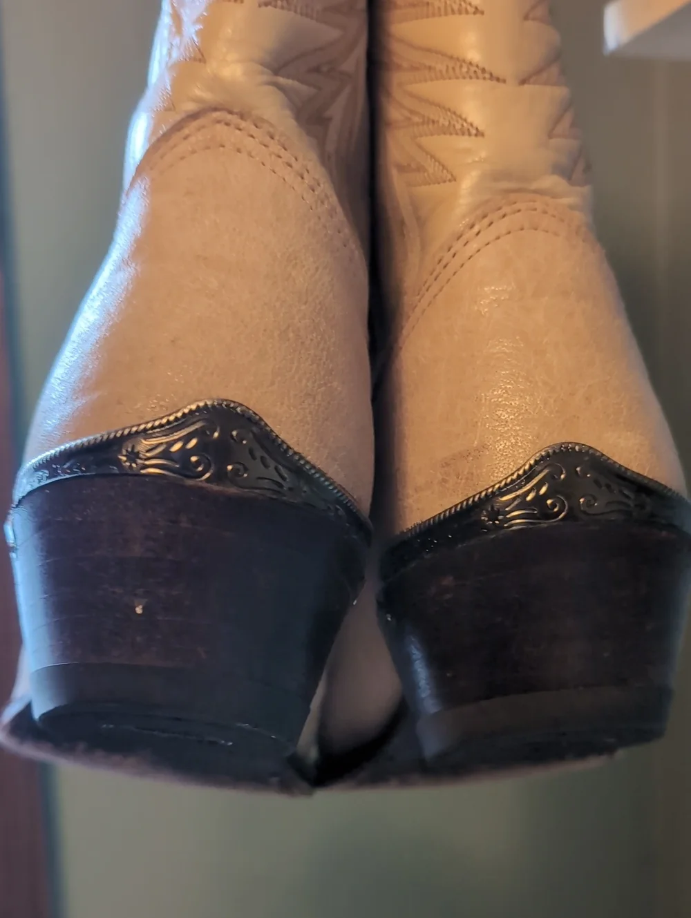 Nocona Cream Western Lace-Up Boots